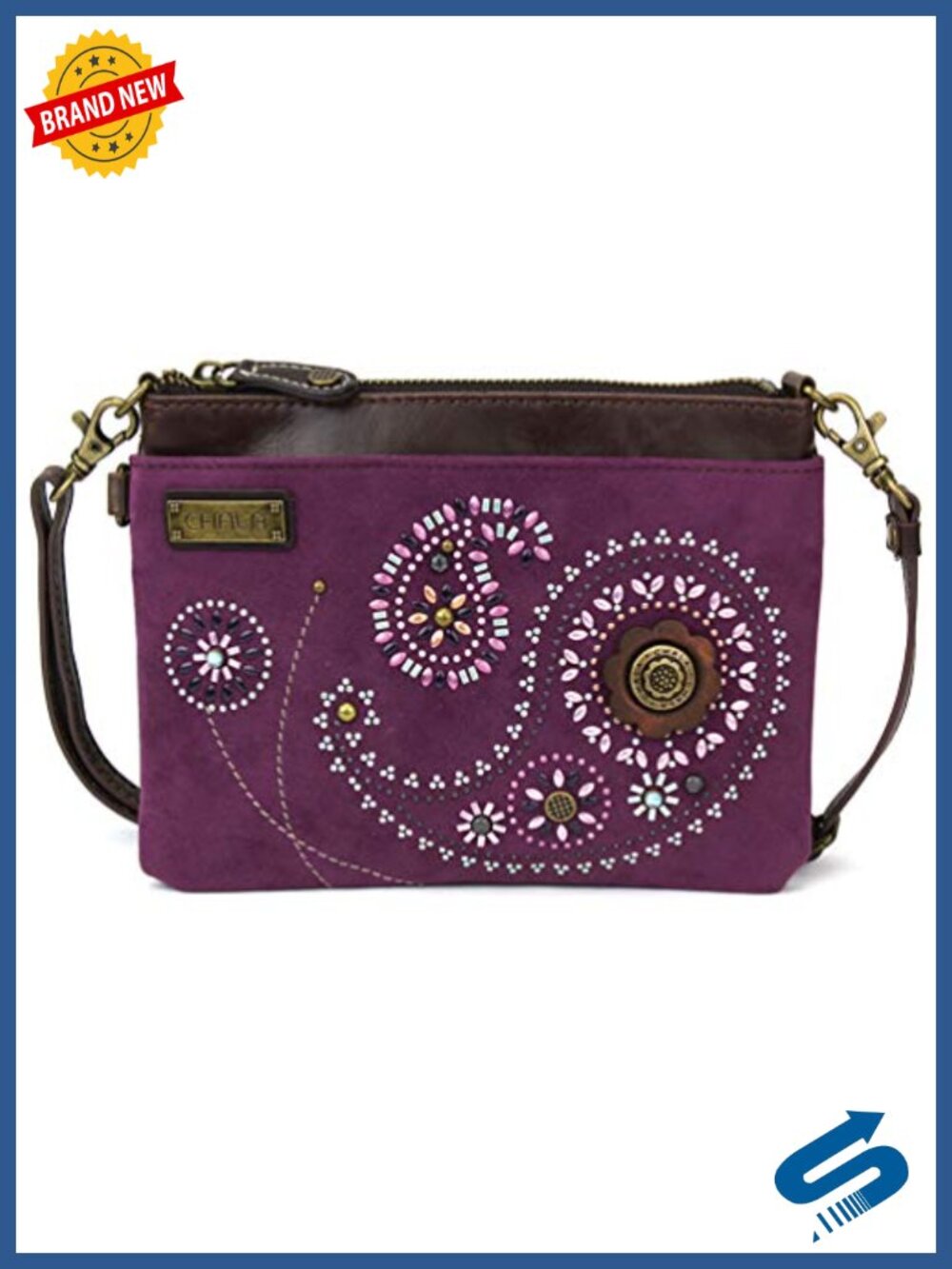 Mini Crossbody Purse with Convertible Strap Faux Leather Zip Closure